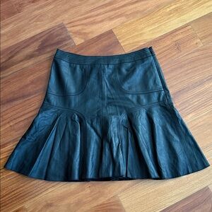 Halogen Black Leather Skirt